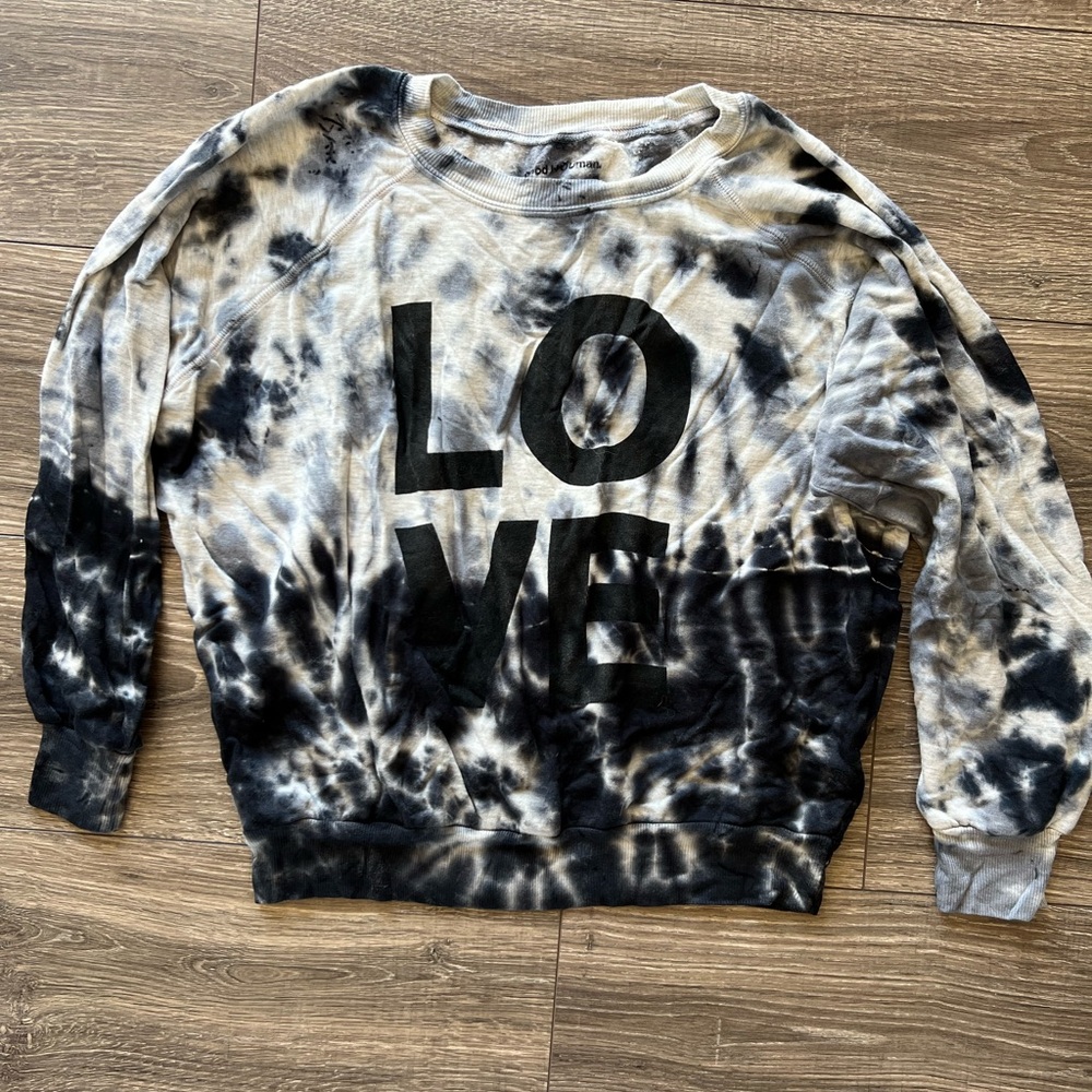 good hYOUman Black and Cream Tie-Dye Sweatshirt